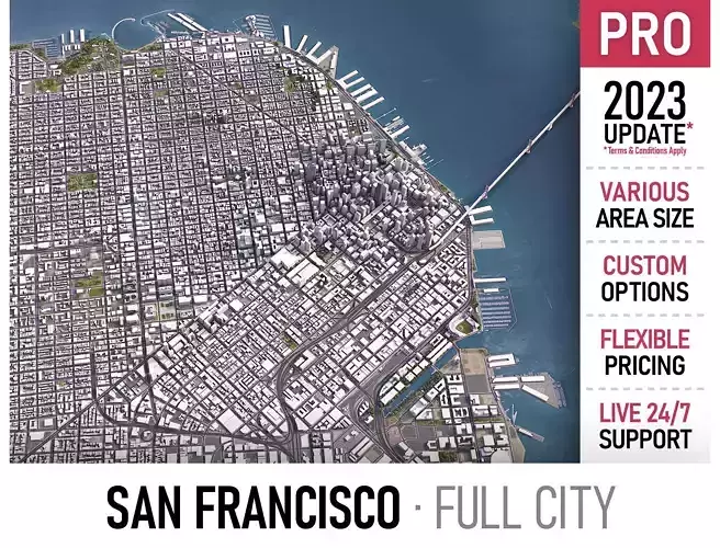 San Francisco Low-poly 3D model