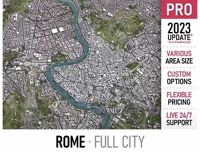 Rome - city Low-poly 3D model