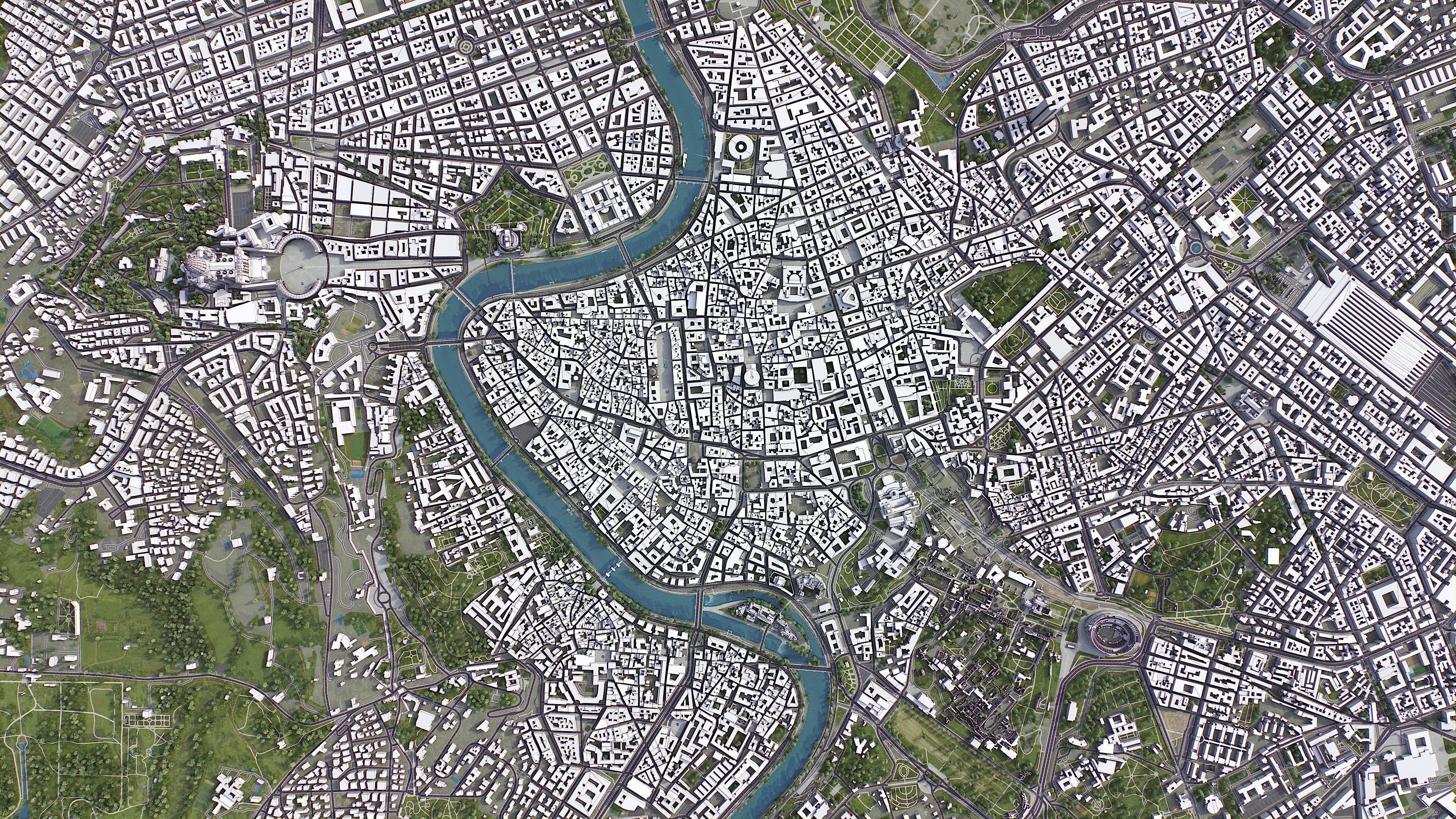 Rome - city Low-poly 3D model_9