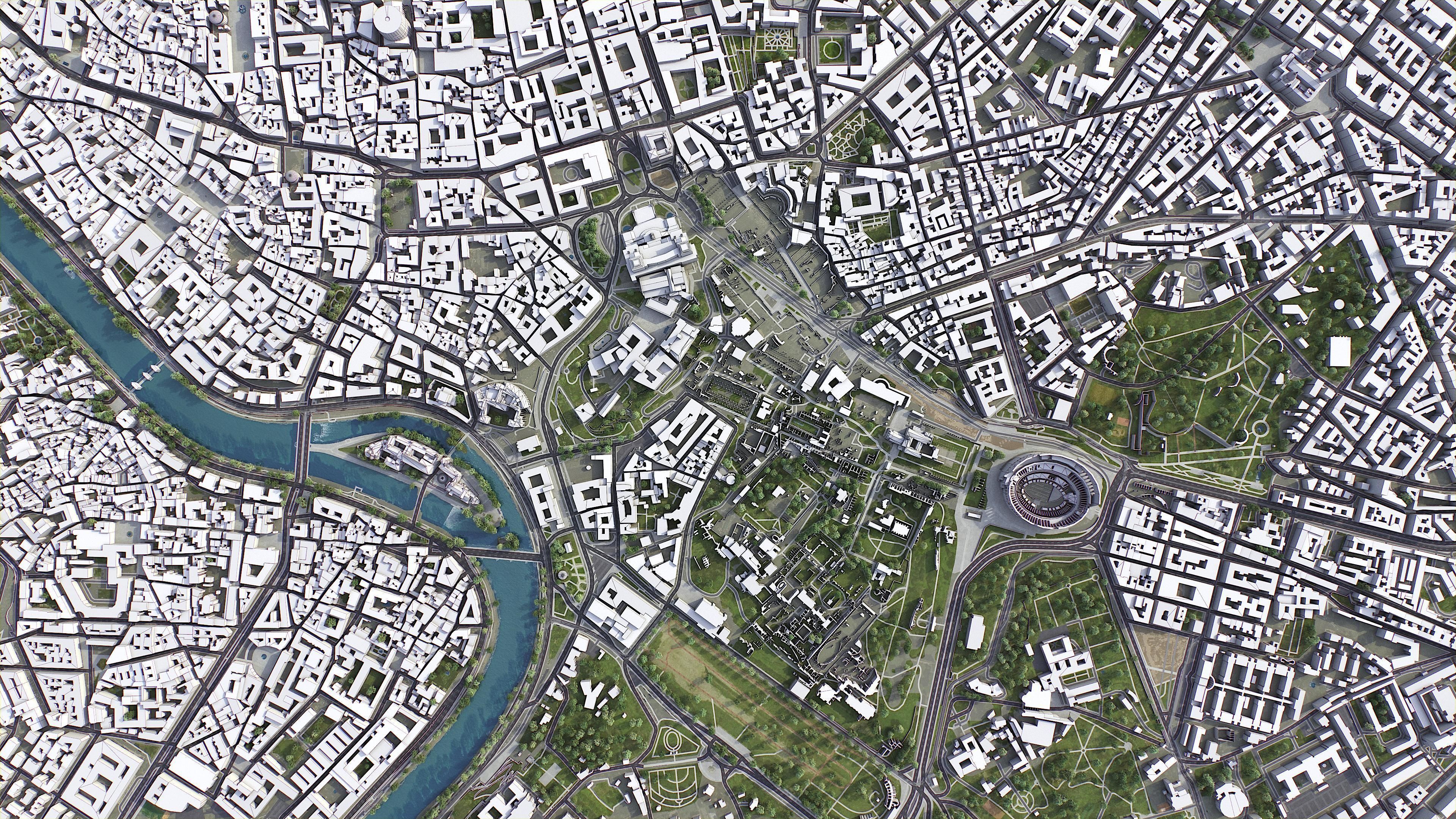 Rome - city Low-poly 3D model_8