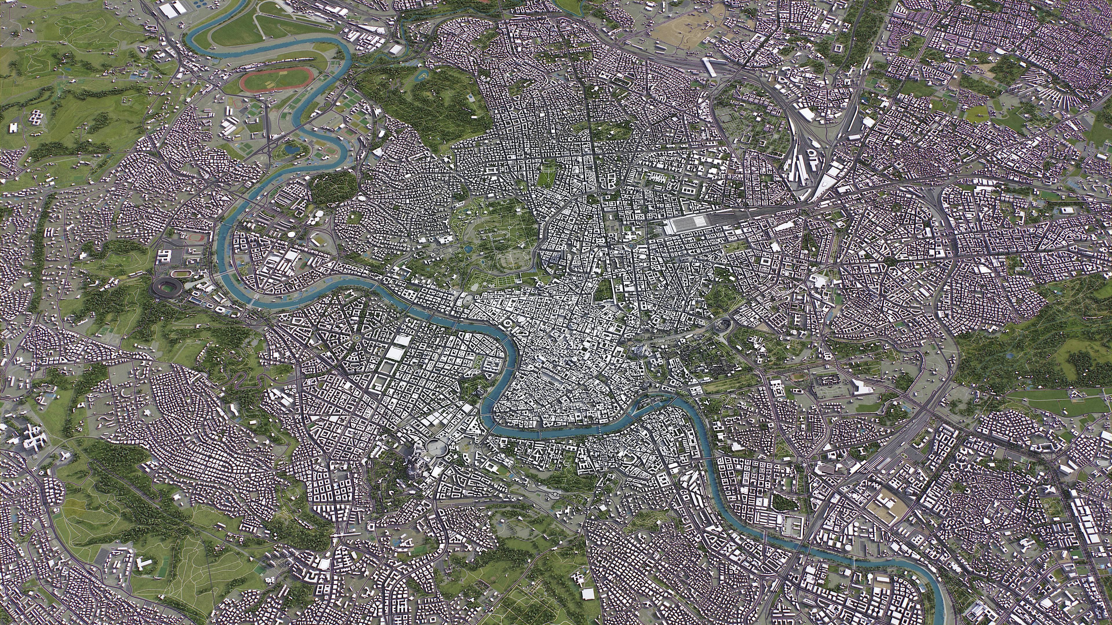 Rome - city Low-poly 3D model_11