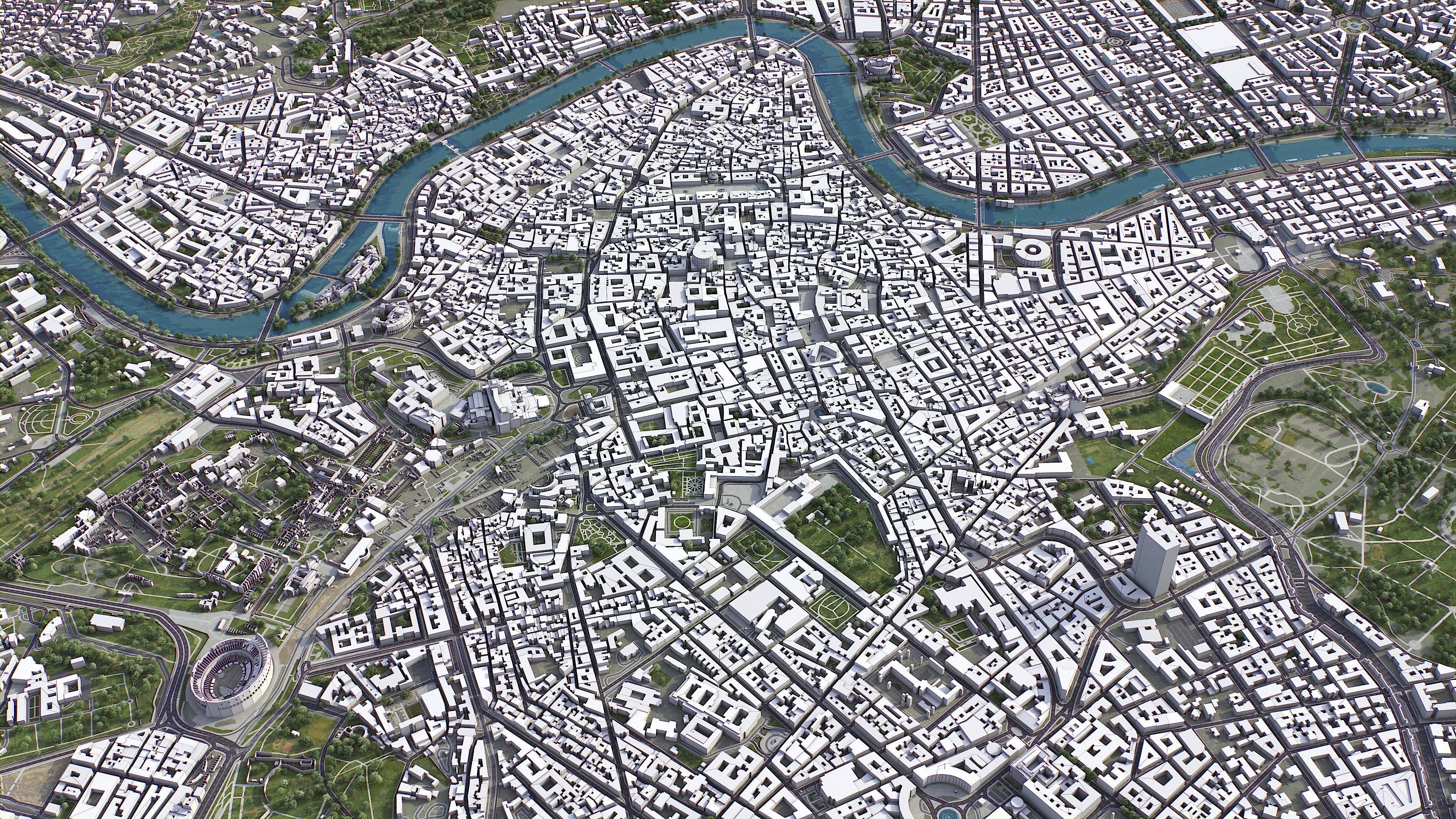 Rome - city Low-poly 3D model_7