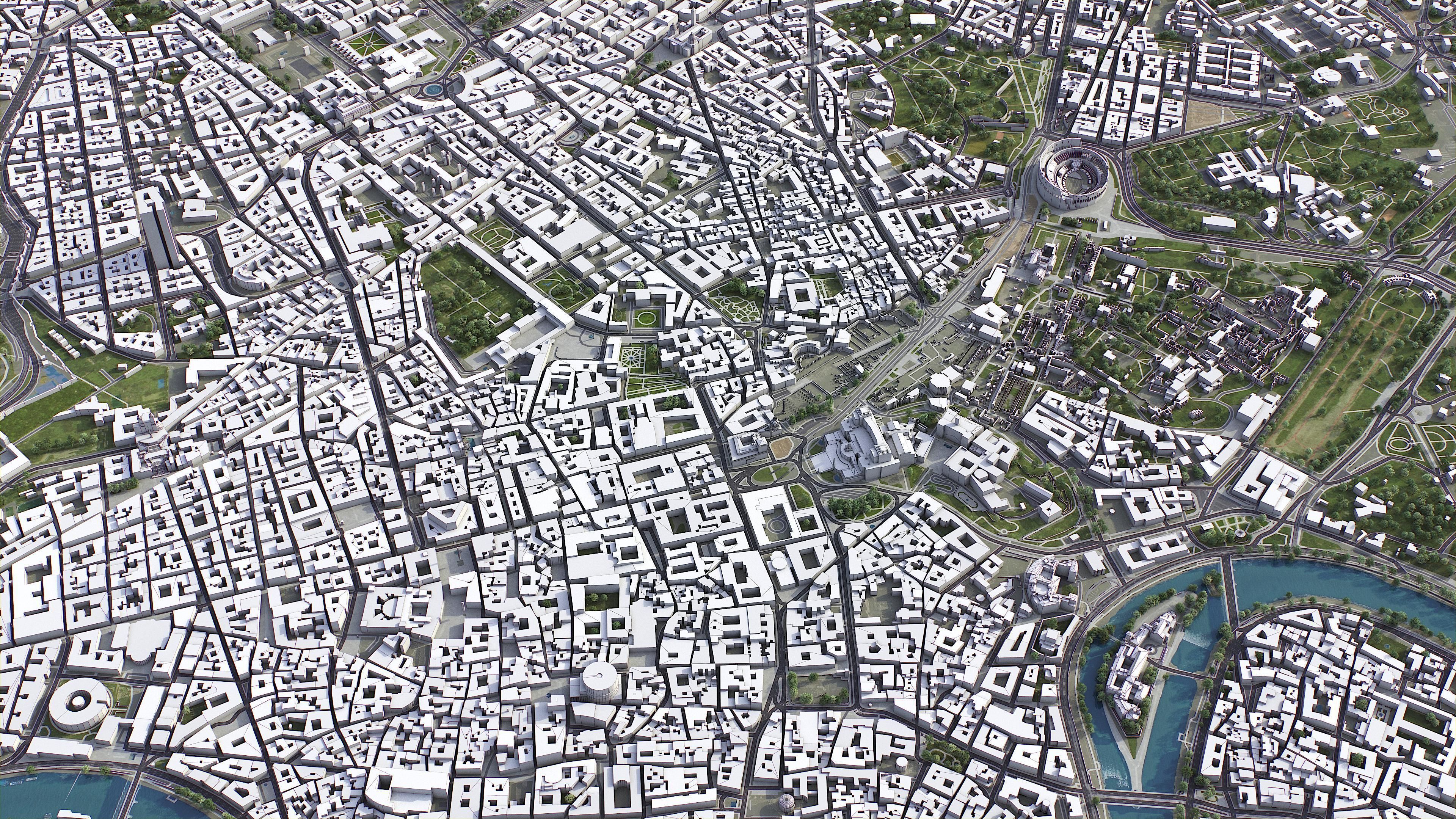 Rome - city Low-poly 3D model_2
