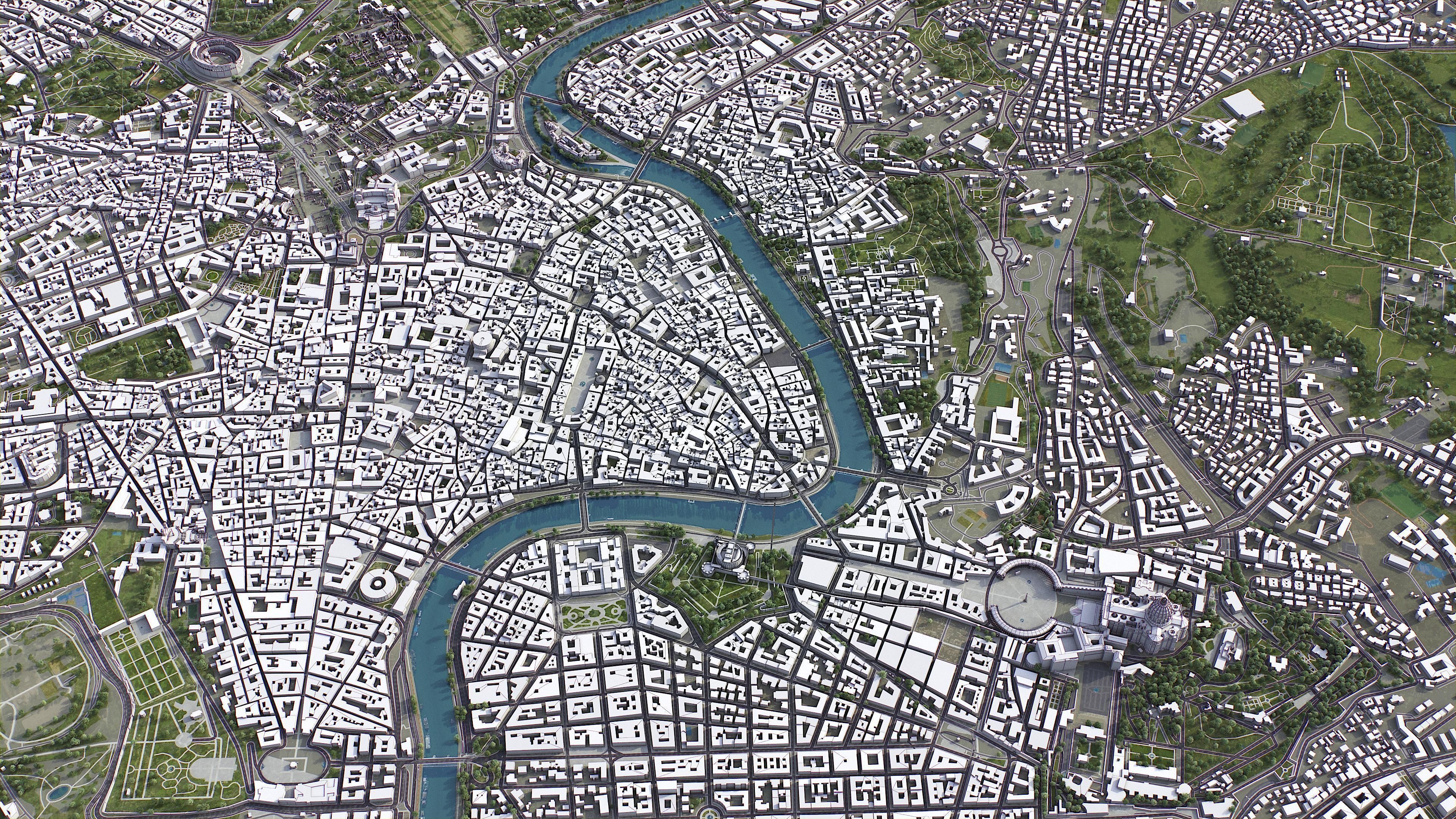 Rome - city Low-poly 3D model_5