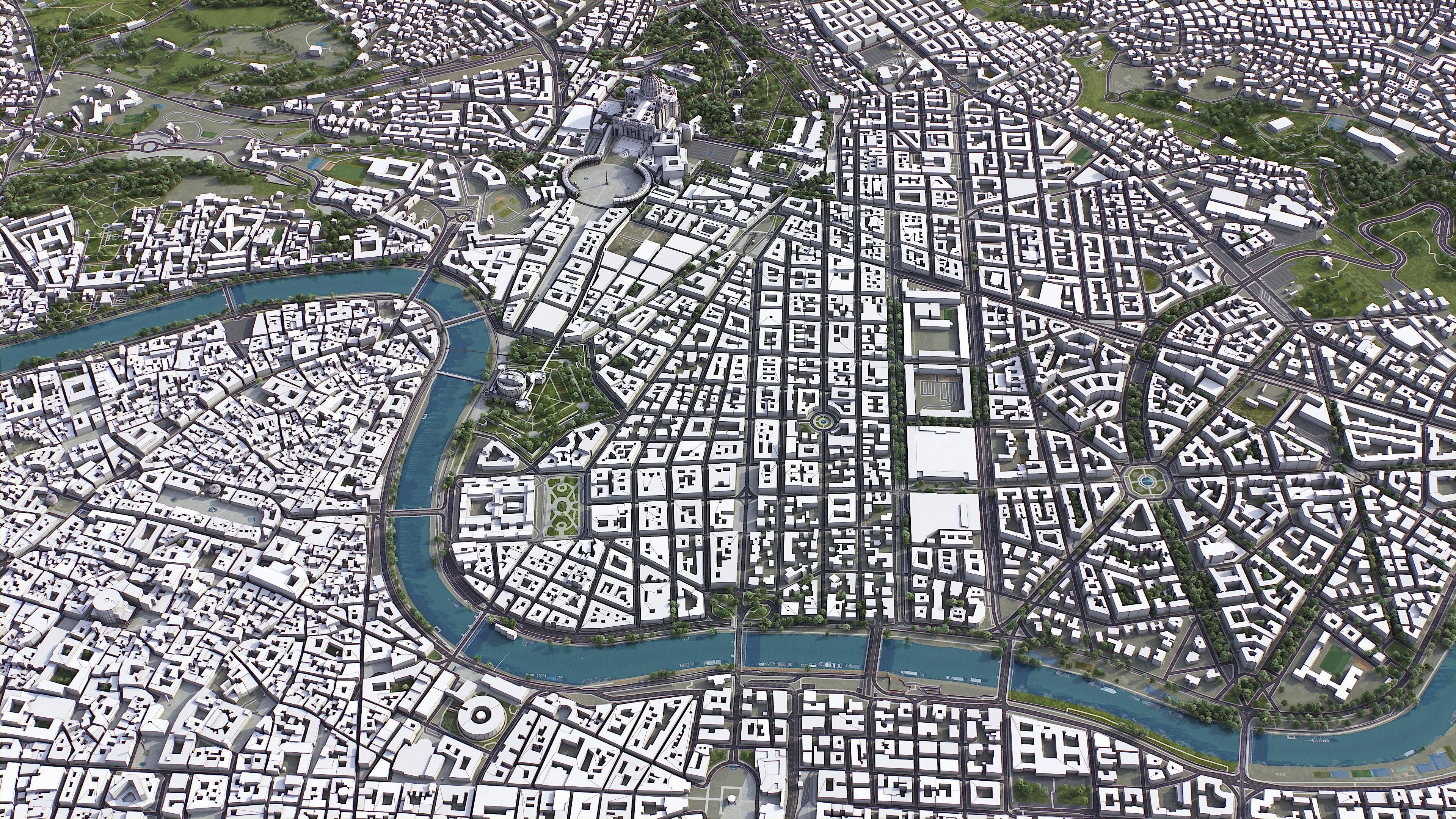 Rome - city Low-poly 3D model_6