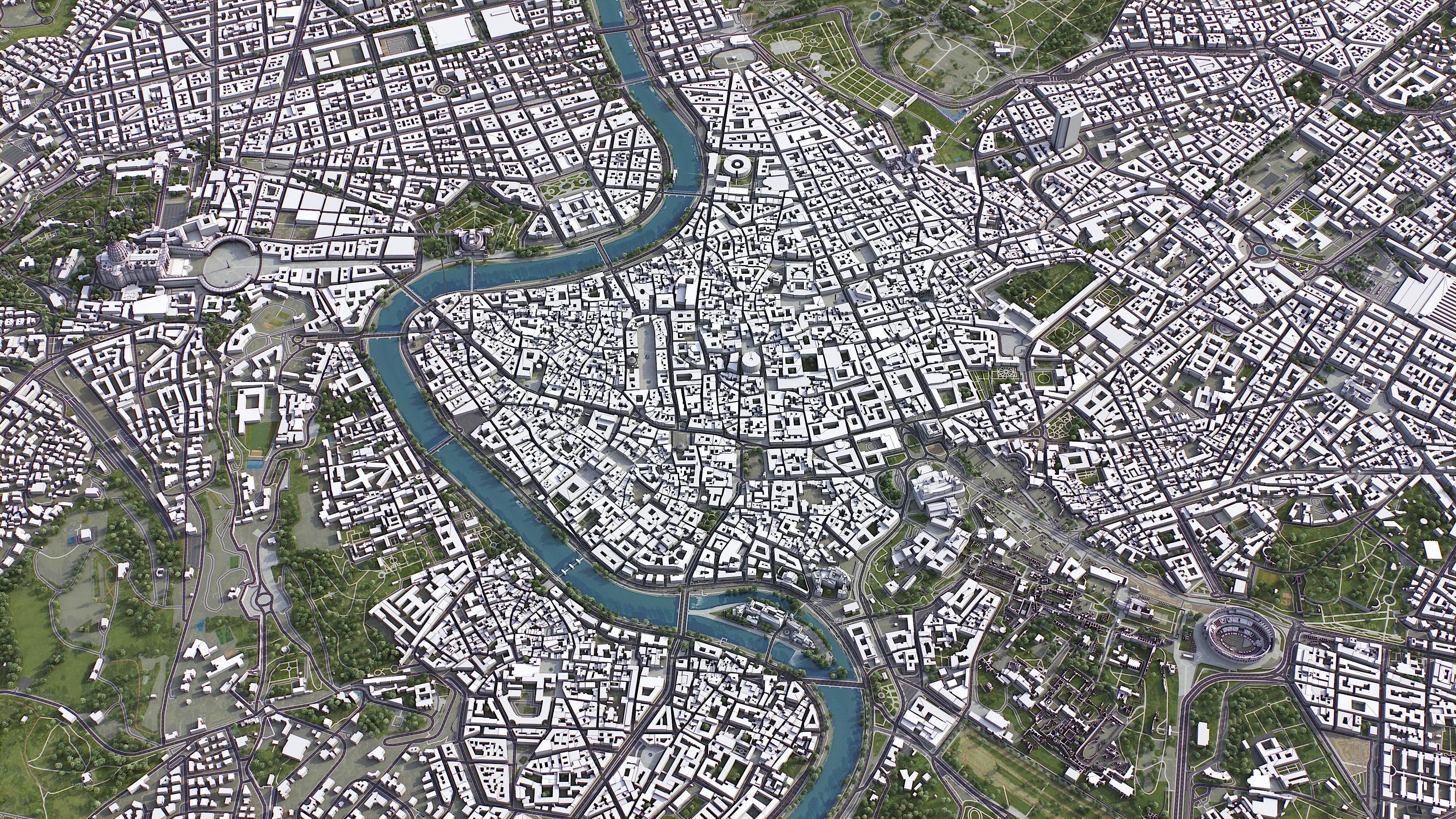 Rome - city Low-poly 3D model_3