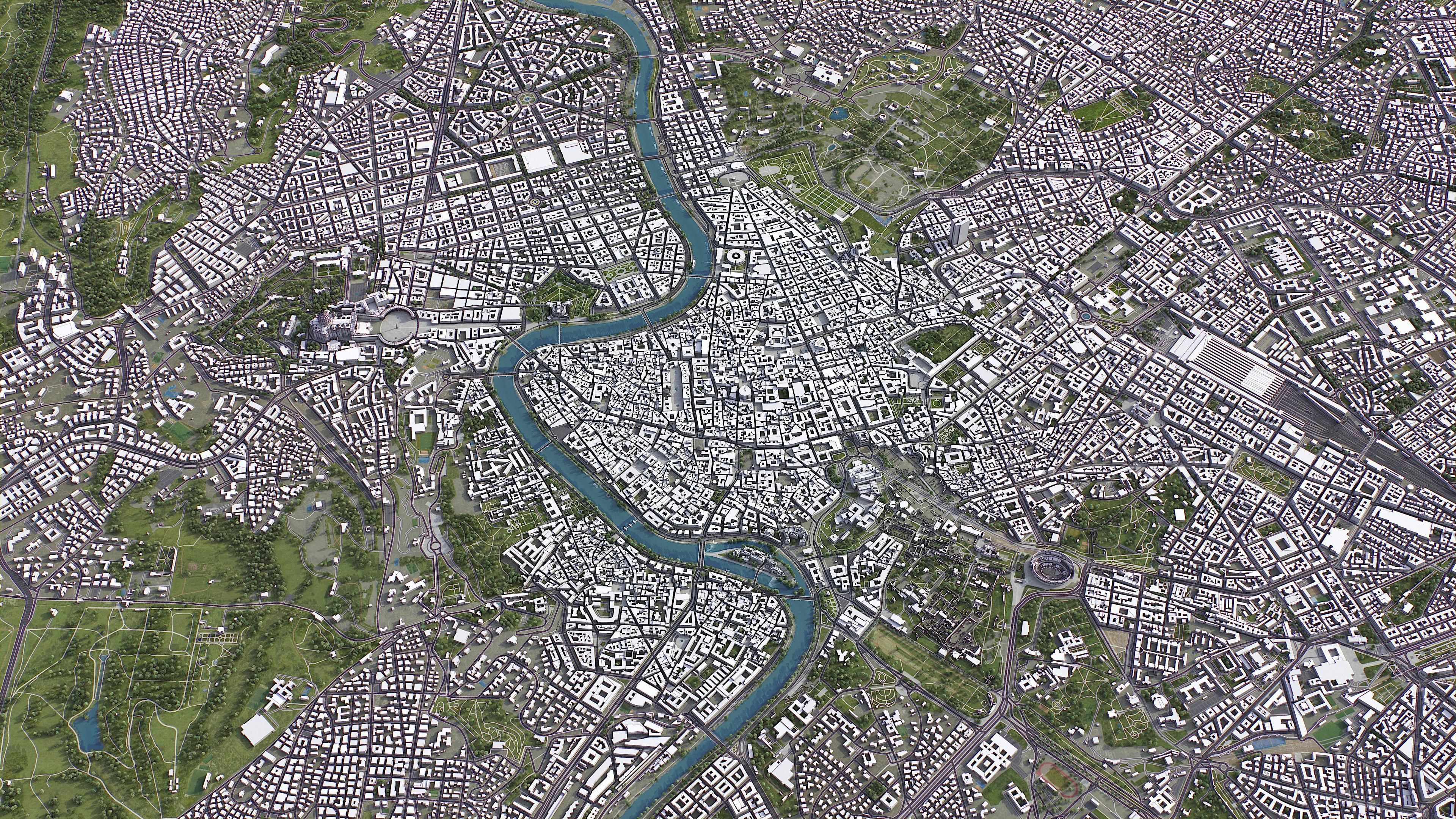 Rome - city Low-poly 3D model_10