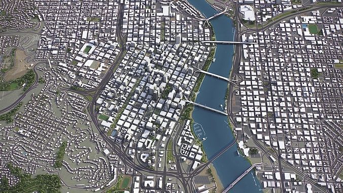 Portland Low-poly 3D model 5