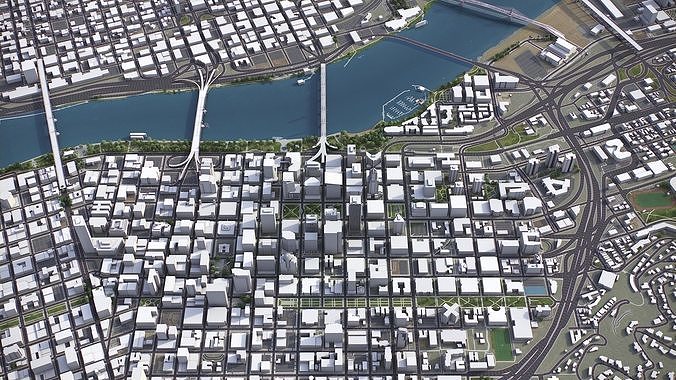 Portland Low-poly 3D model 3