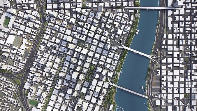 Portland Low-poly 3D model 4
