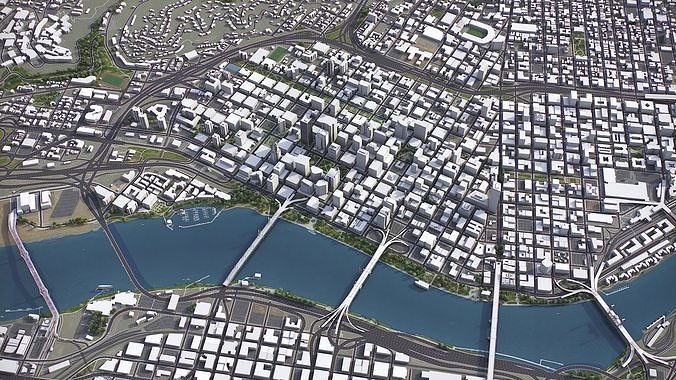 Portland Low-poly 3D model 6