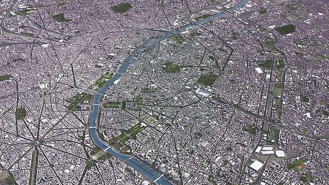 Paris Low-poly 3D model 6