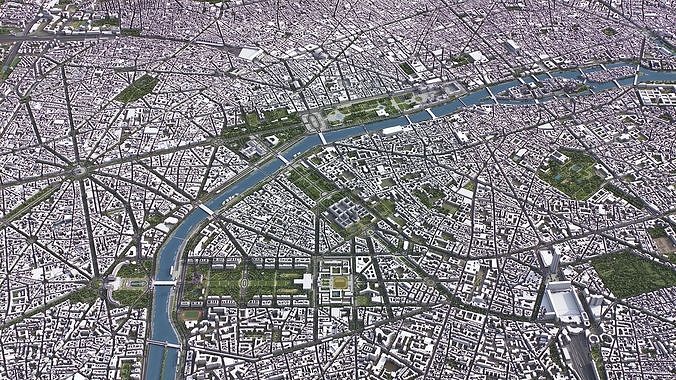 Paris Low-poly 3D model 5