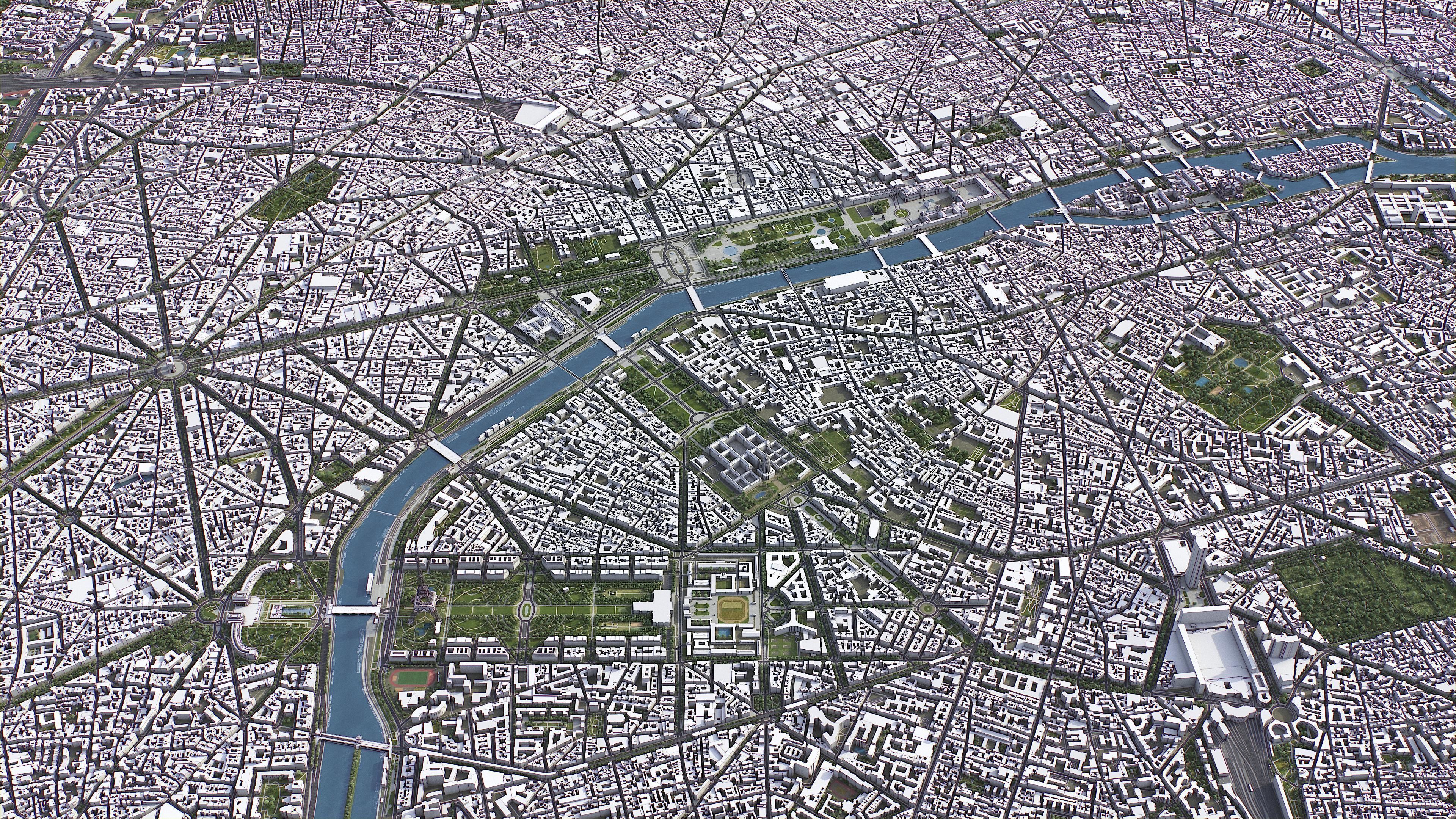 Paris Low-poly 3D model_4