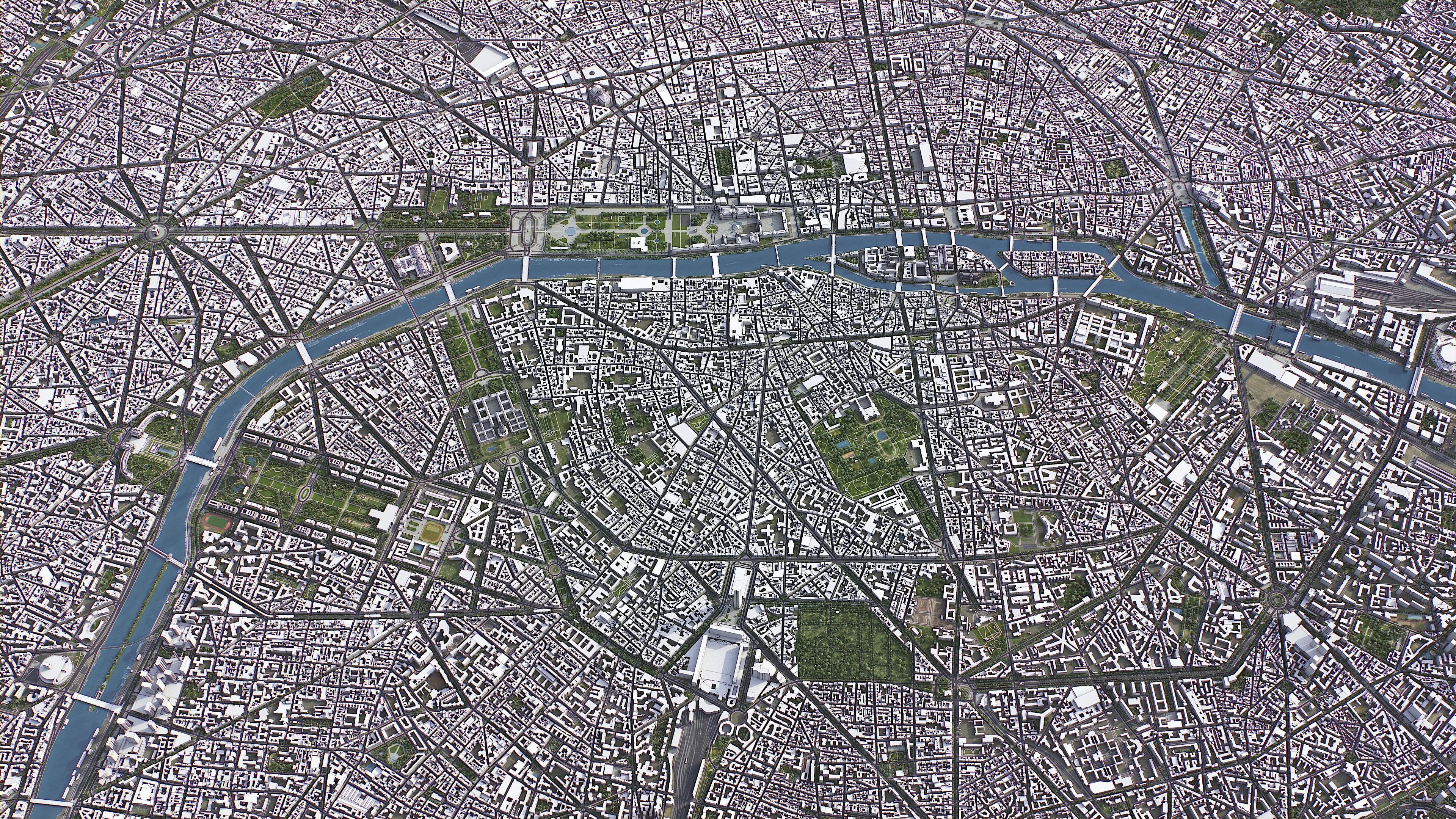 Paris Low-poly 3D model_3