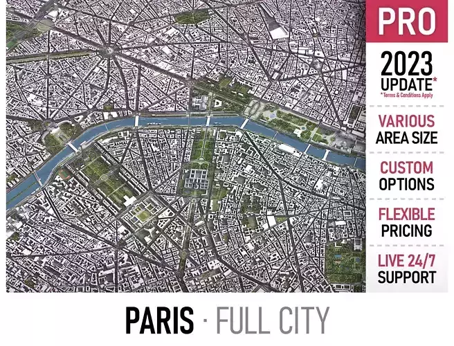 Paris Low-poly 3D model