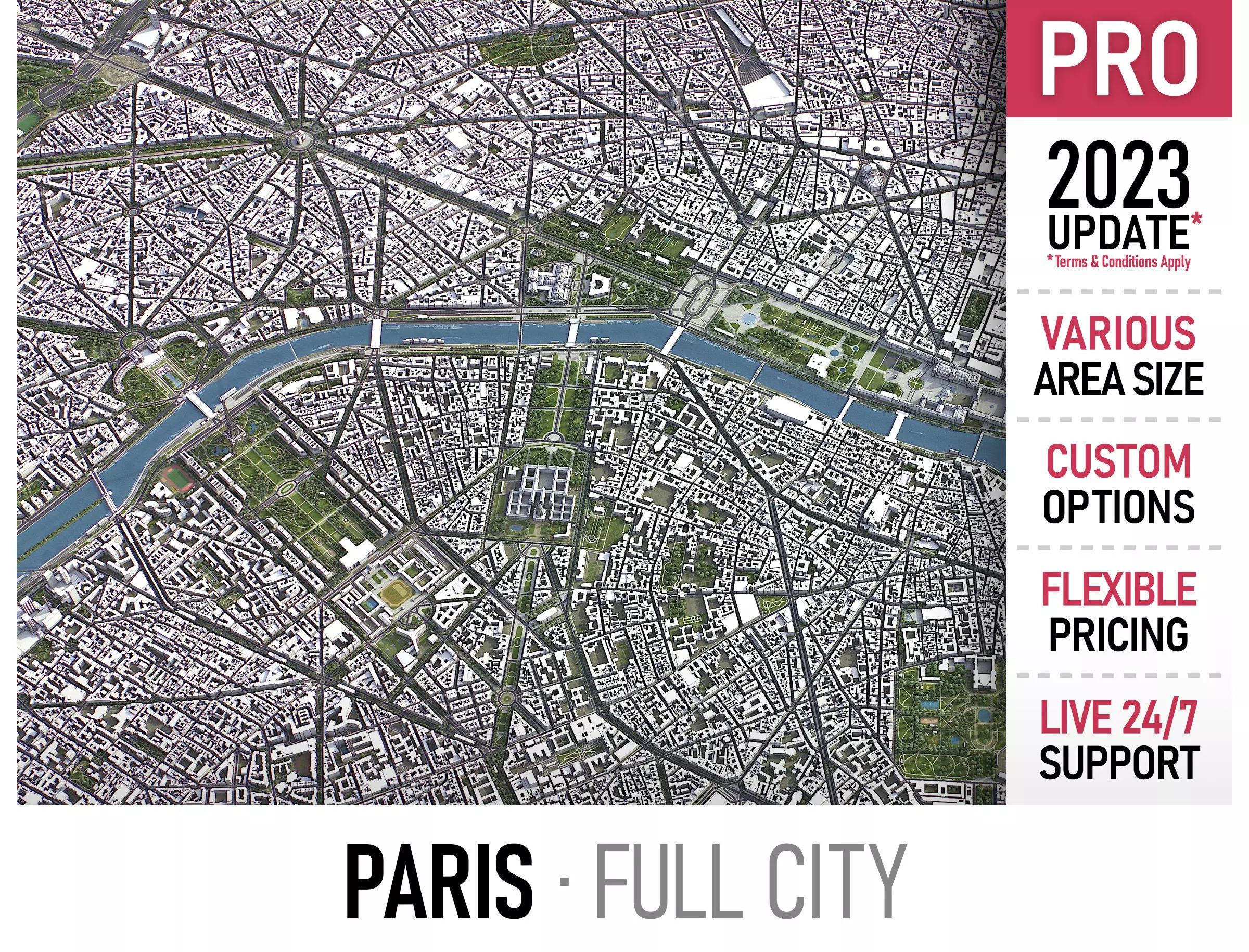 Paris Low-poly 3D model_0