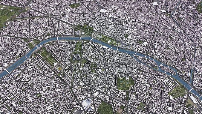 Paris Low-poly 3D model 3