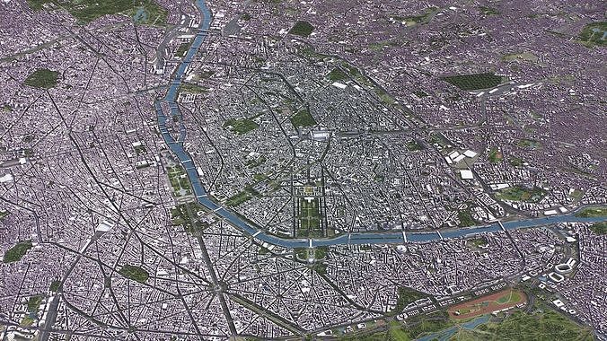 Paris Low-poly 3D model 7