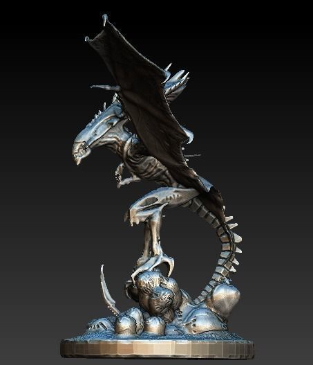 Flying queen alien xenomorph 3D model_3