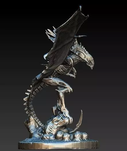 Flying queen alien xenomorph 3D model_0