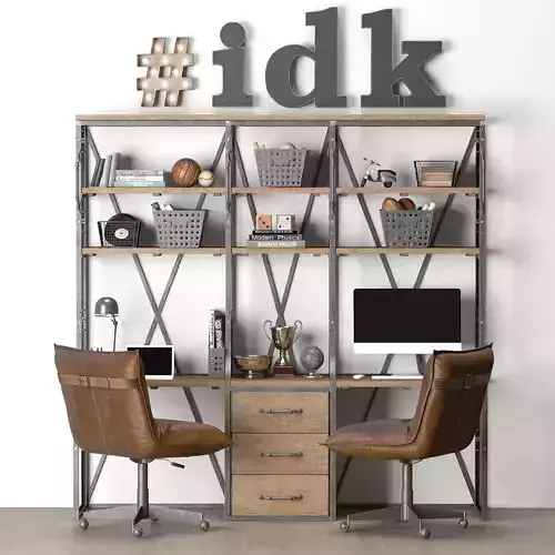 FRENCH LIBRARY DOUBLE DESK WITH DRAWERS