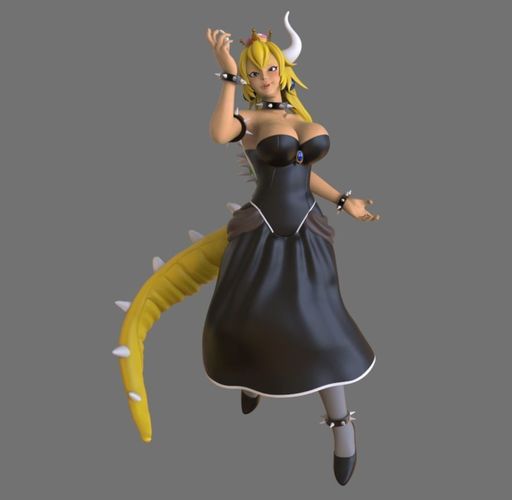 Bowsette 3d models Low-poly 3D model