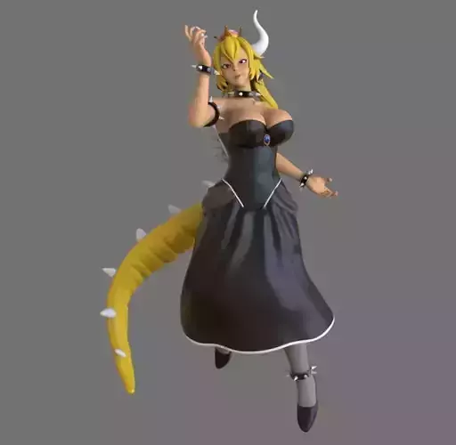 Bowsette 3d models Low-poly 3D model