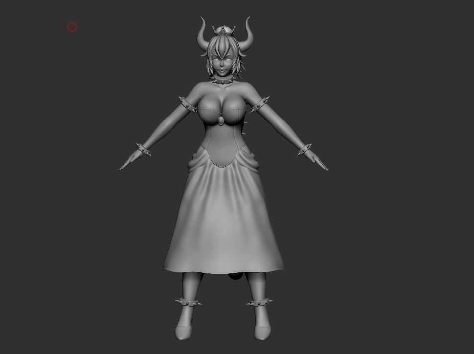 Bowsette 3d models Low-poly 3D model_2