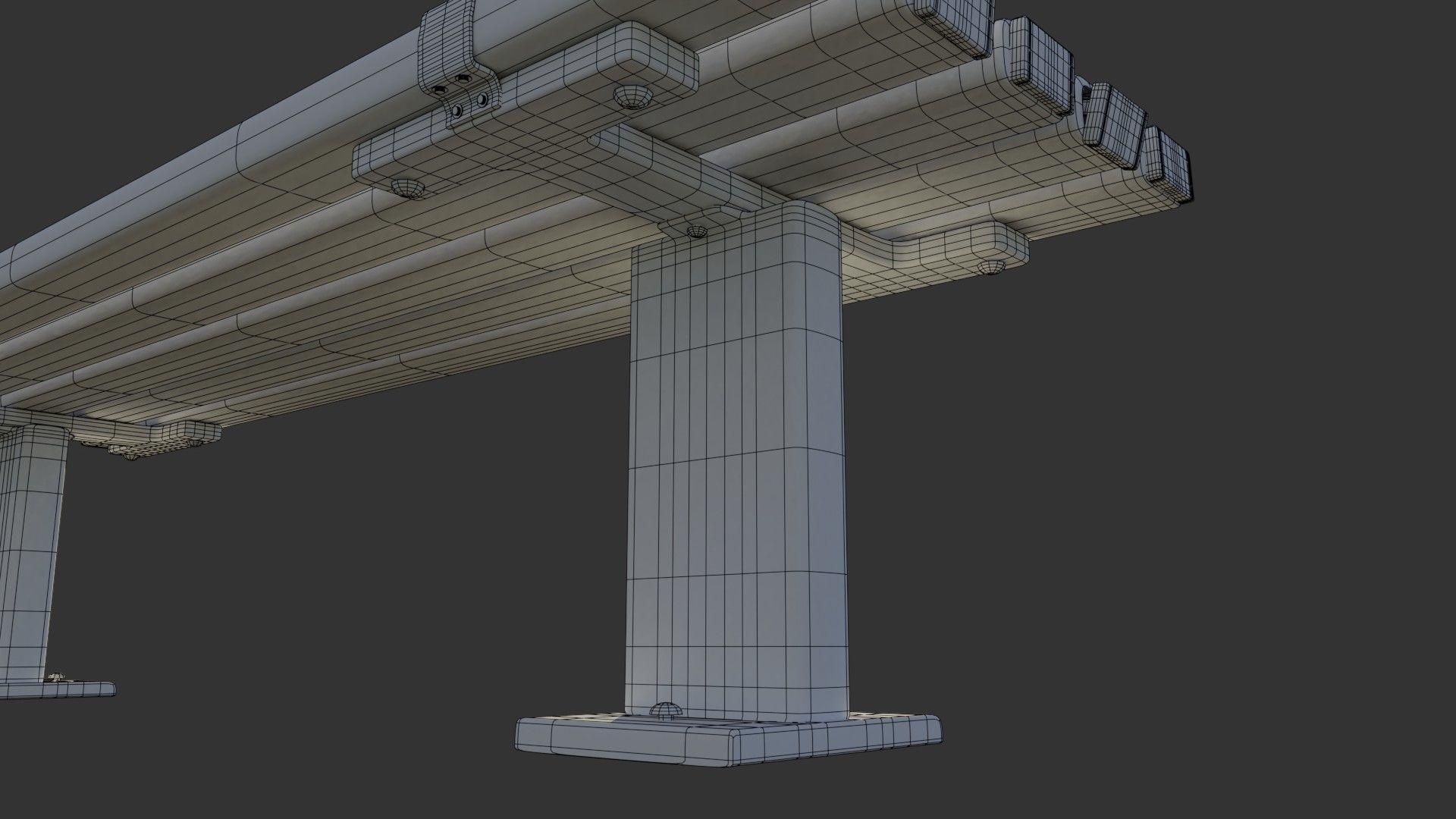 Bench Clean Metal 3D model_8