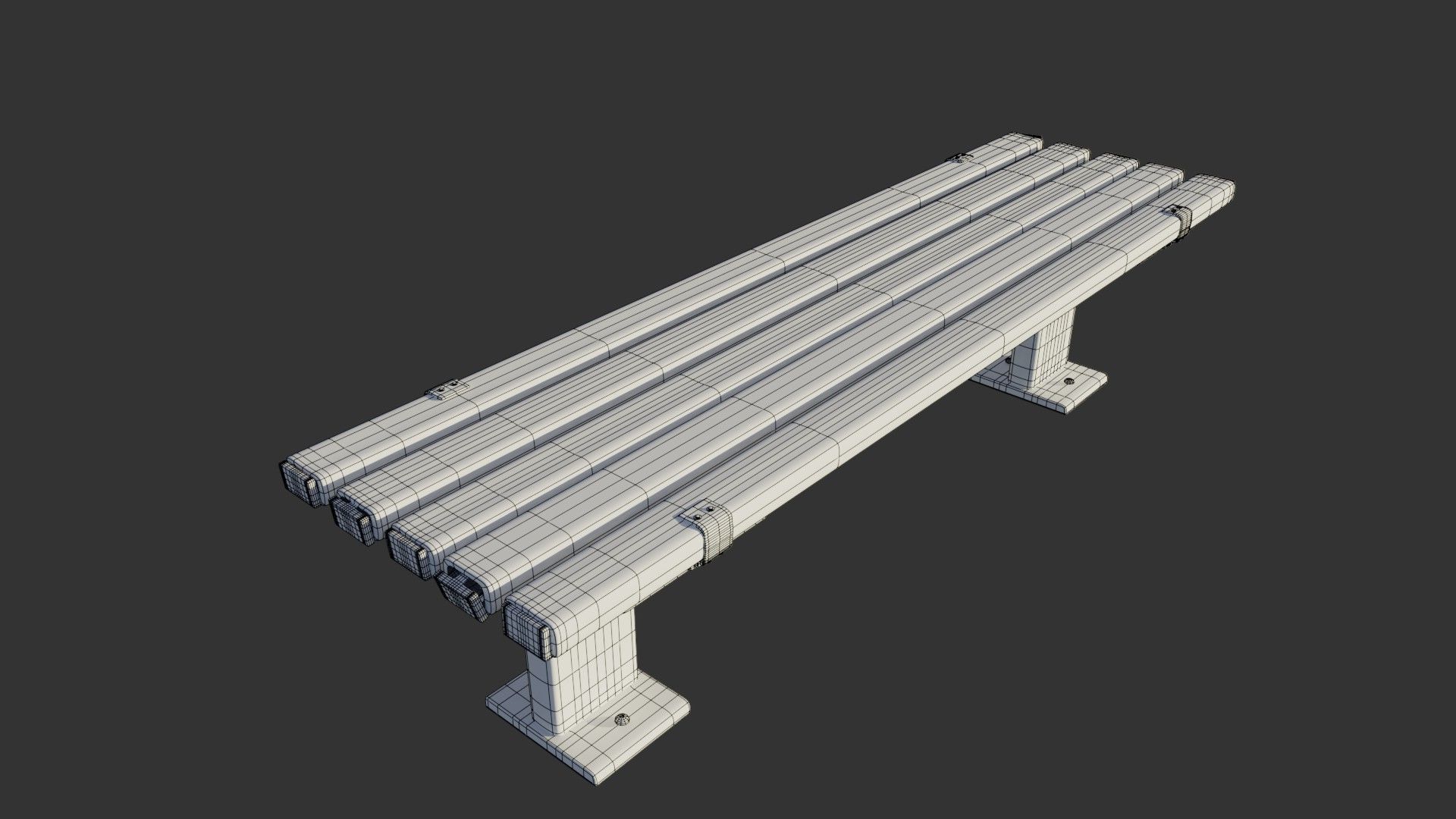 Bench Clean Metal 3D model_6