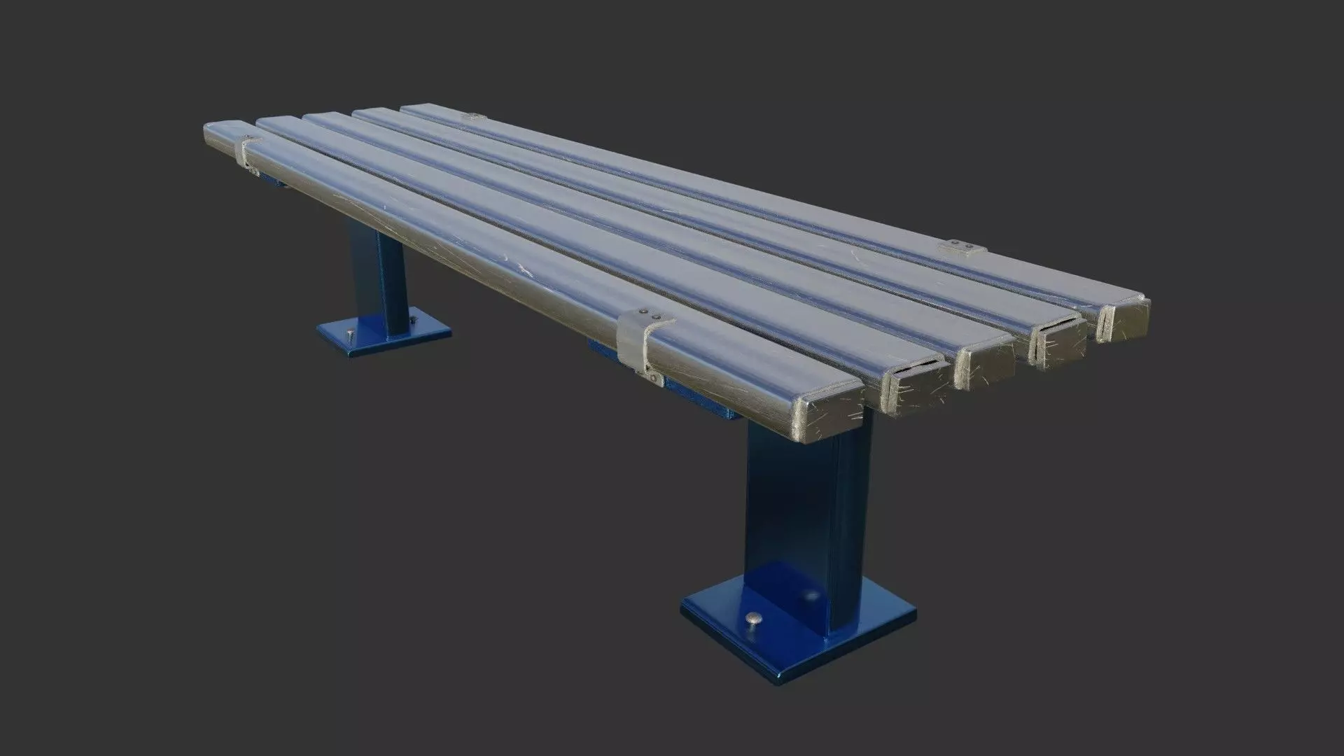 Bench Clean Metal 3D model_0