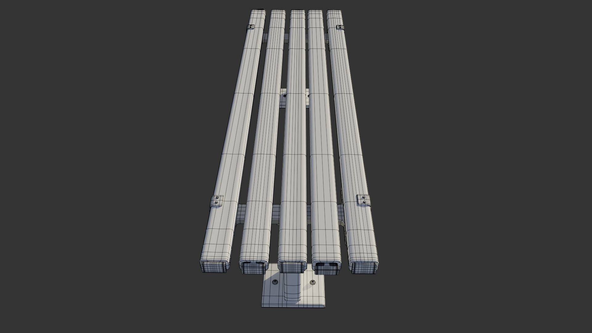 Bench Clean Metal 3D model_10