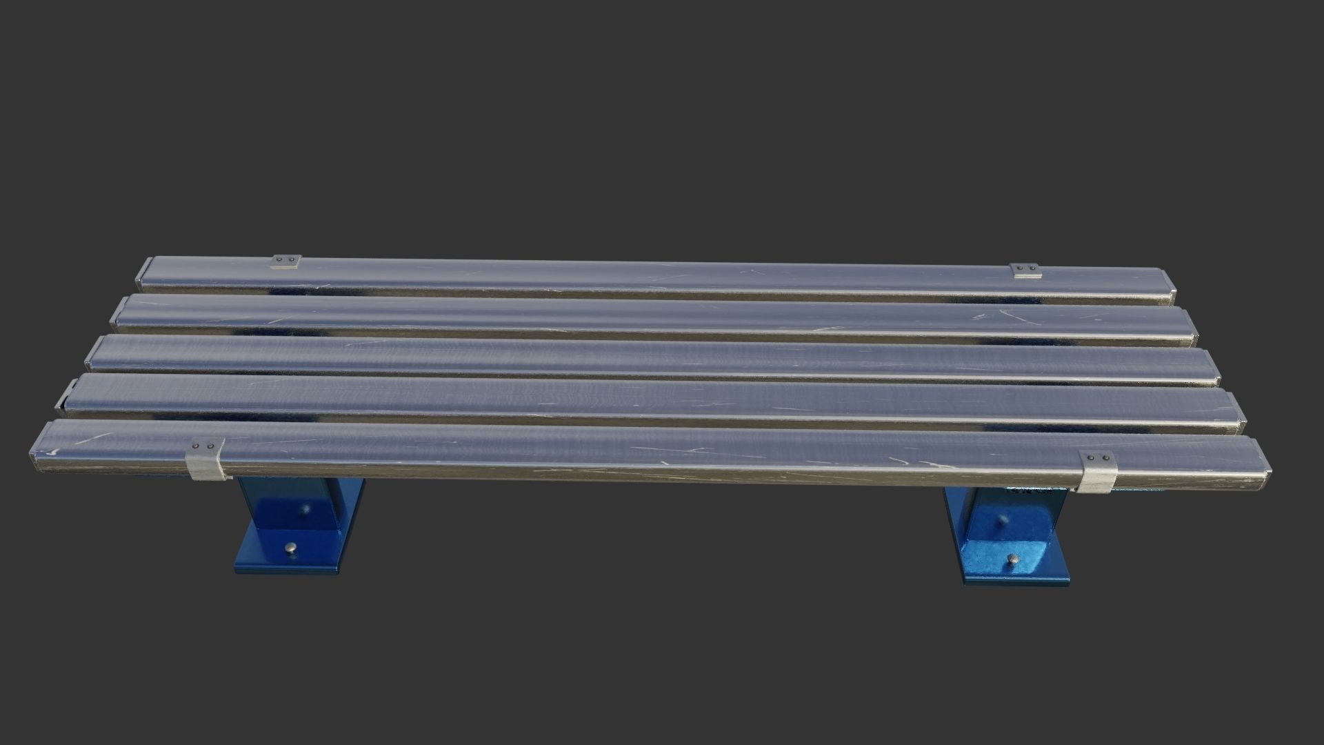 Bench Clean Metal 3D model_2