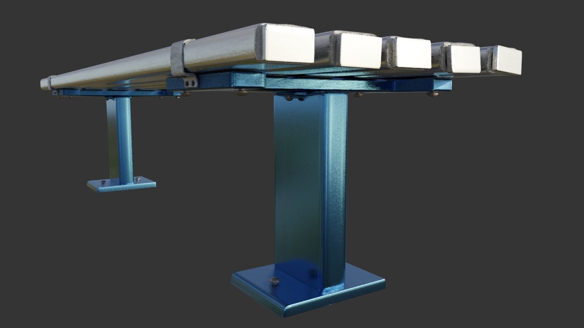 Bench Clean Metal 3D model_12