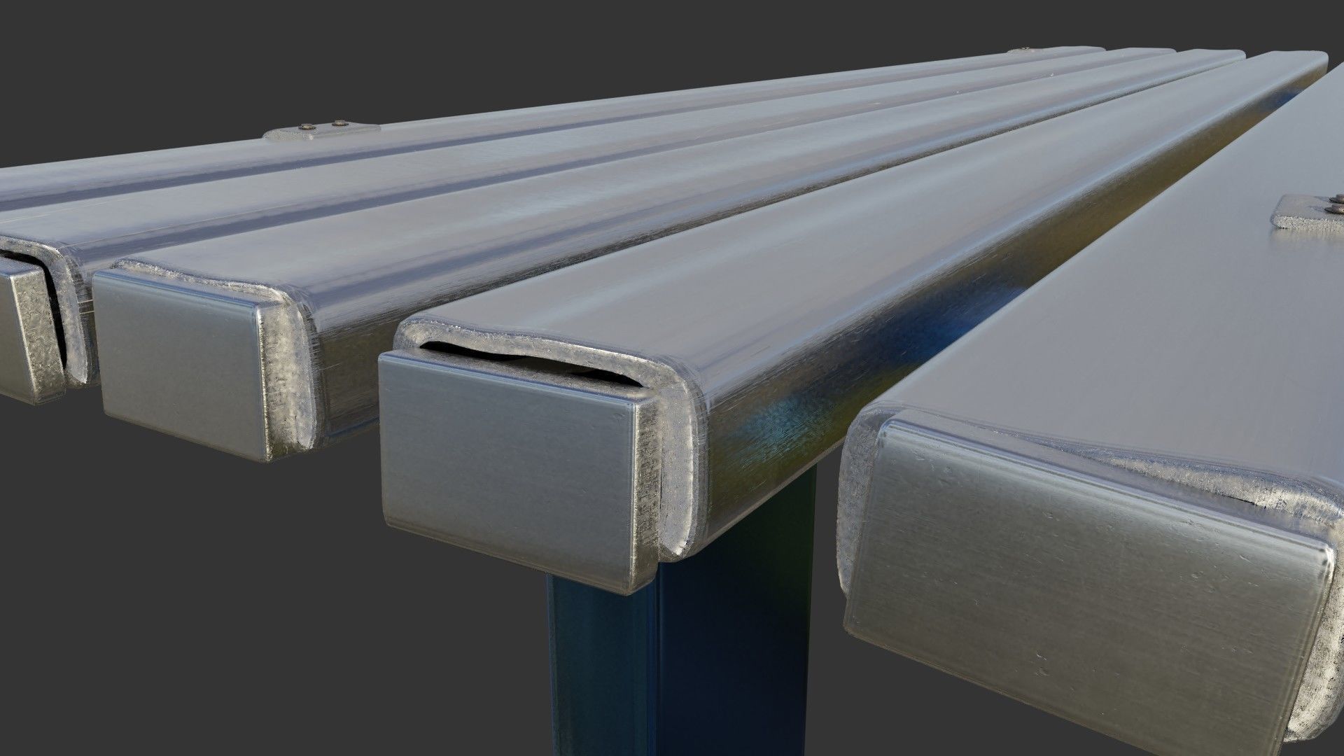 Bench Clean Metal 3D model_11