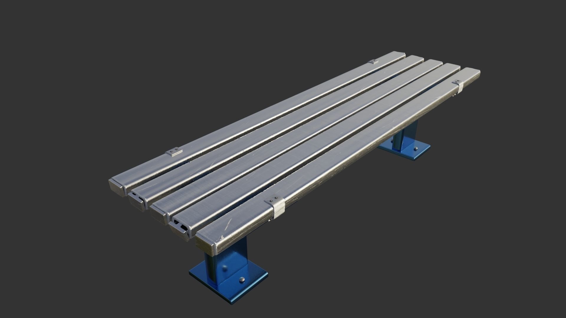 Bench Clean Metal 3D model_4
