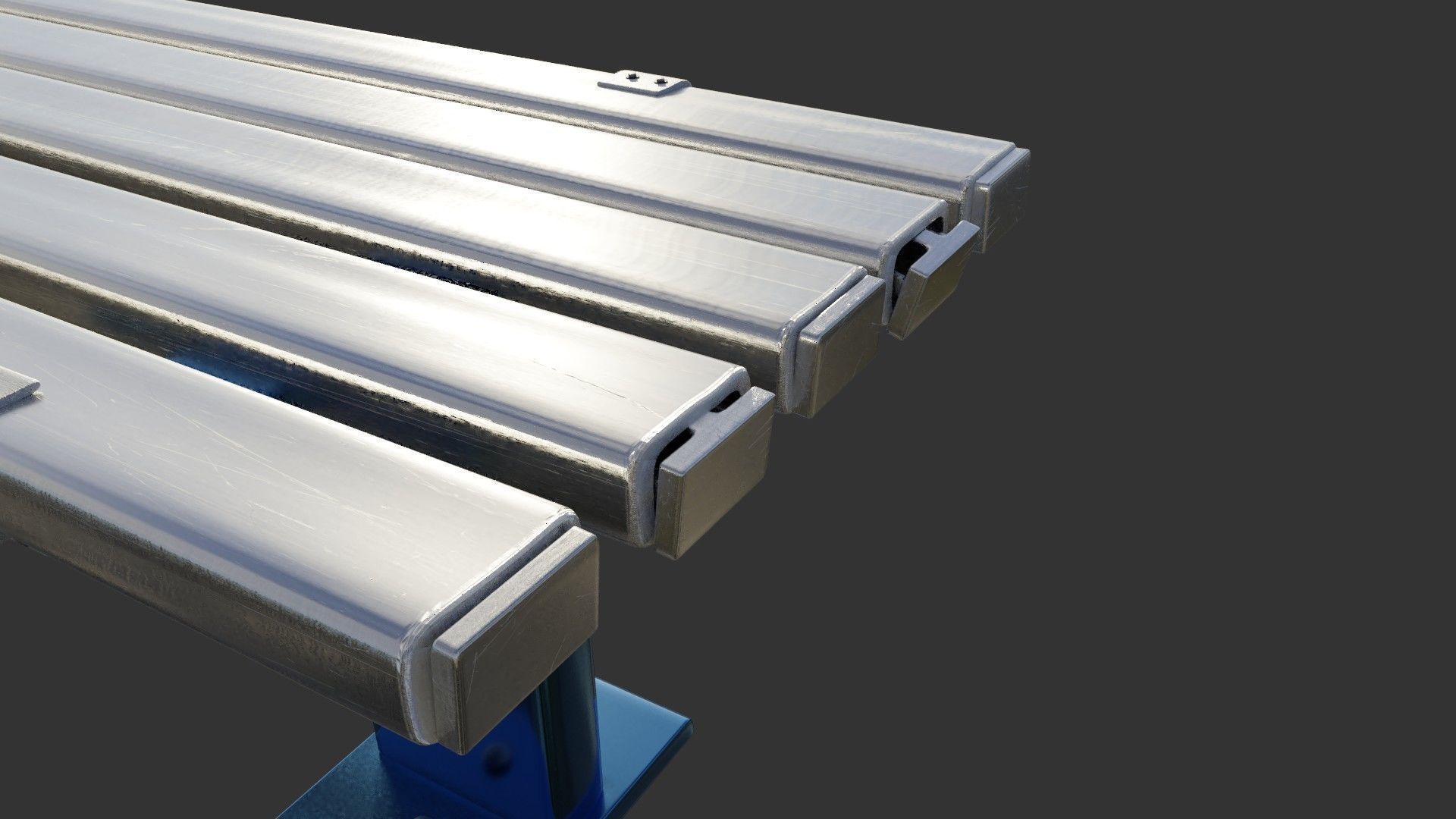 Bench Clean Metal 3D model_5