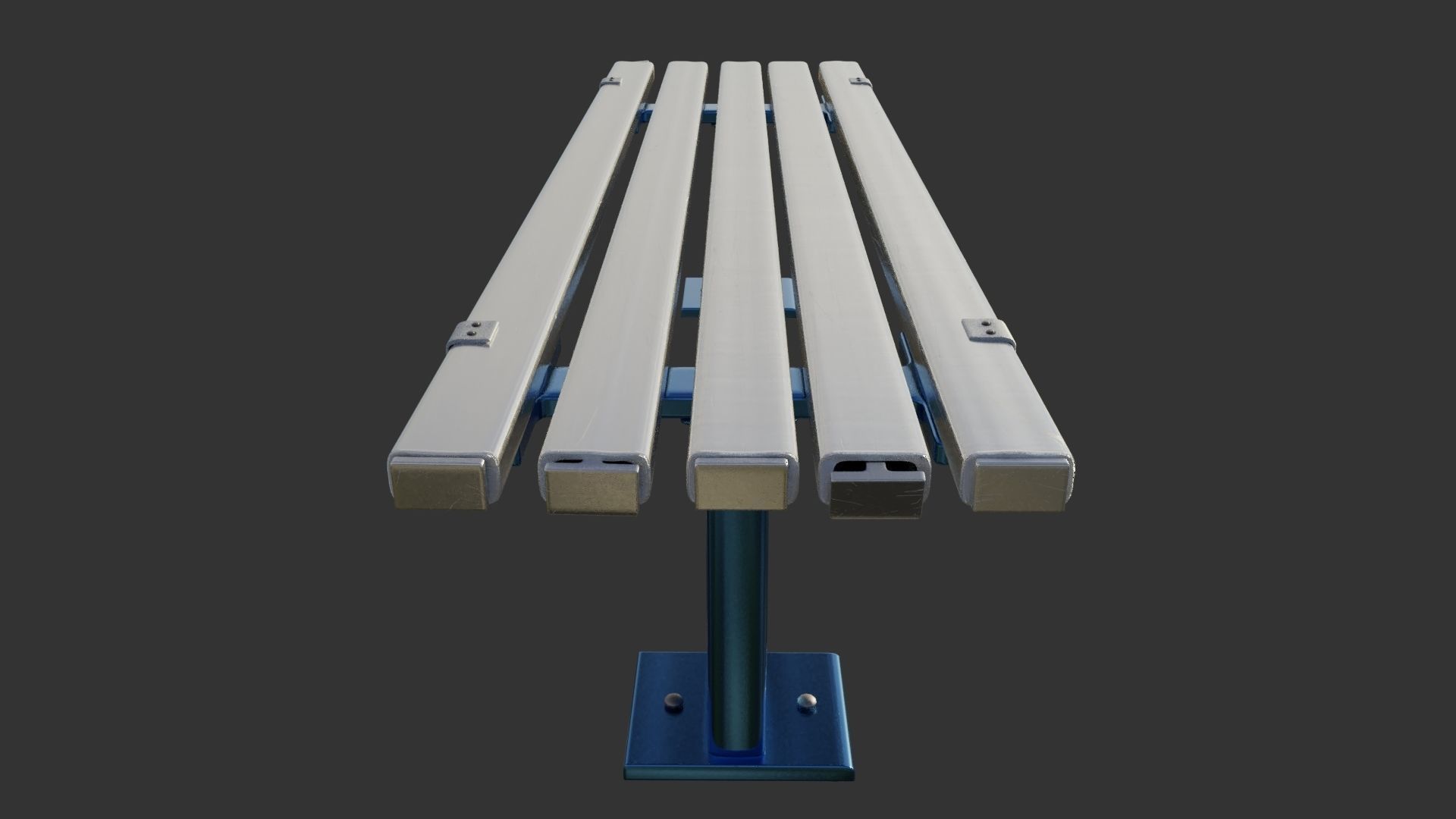 Bench Clean Metal 3D model_3