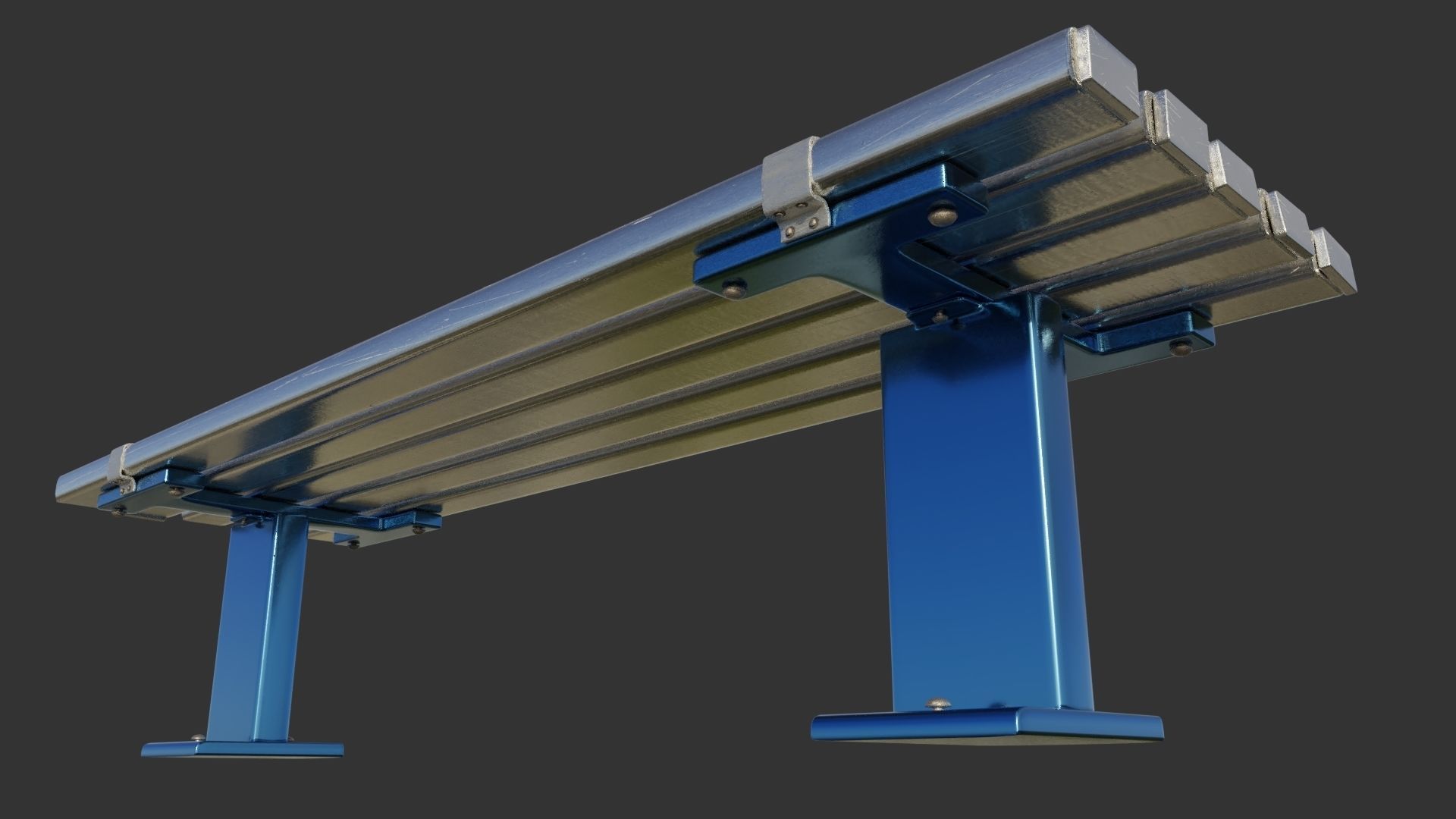 Bench Clean Metal 3D model_1