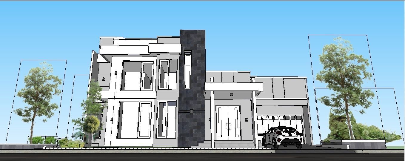 Contemporary house 3D model_5