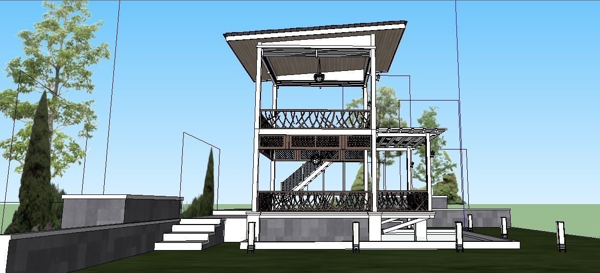 Pretty Gazebo for garden 3D model_3