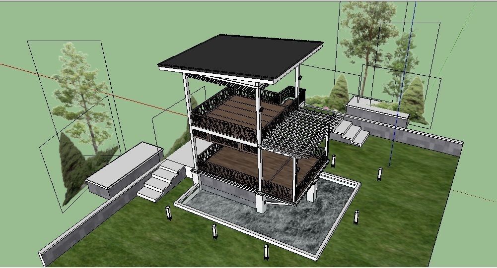 Pretty Gazebo for garden 3D model_4