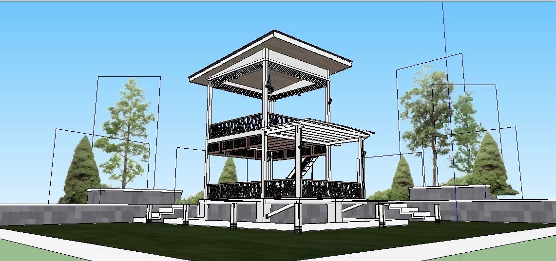 Pretty Gazebo for garden 3D model_1