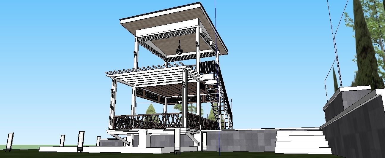 Pretty Gazebo for garden 3D model_5