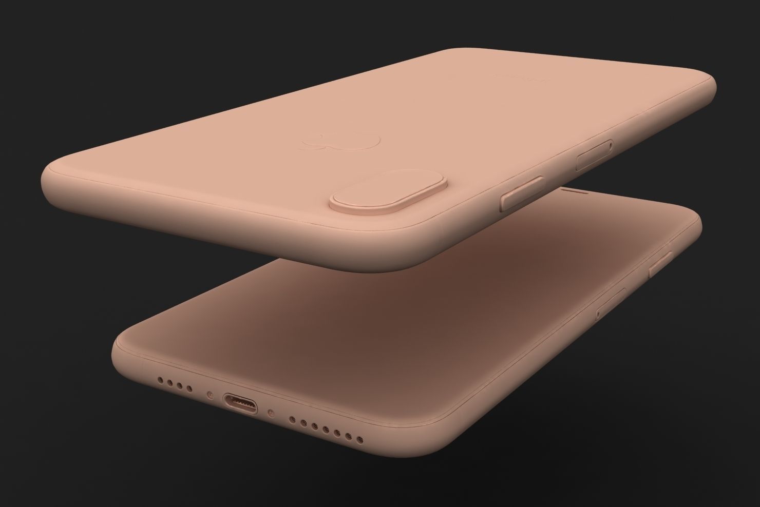 Apple iPhone XS Max Silver Low-poly 3D model_28