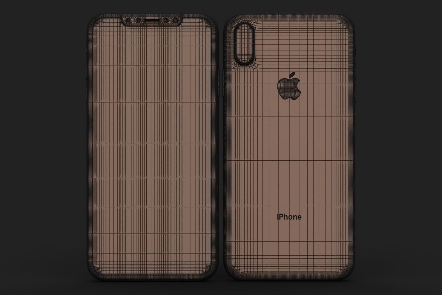 Apple iPhone XS Max Silver Low-poly 3D model_23