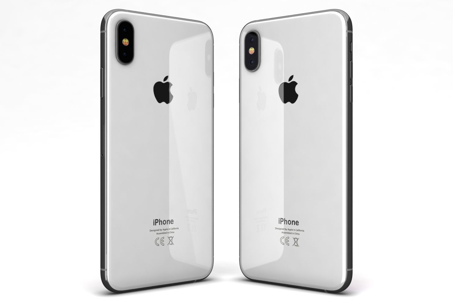 Apple iPhone XS Max Silver Low-poly 3D model_4