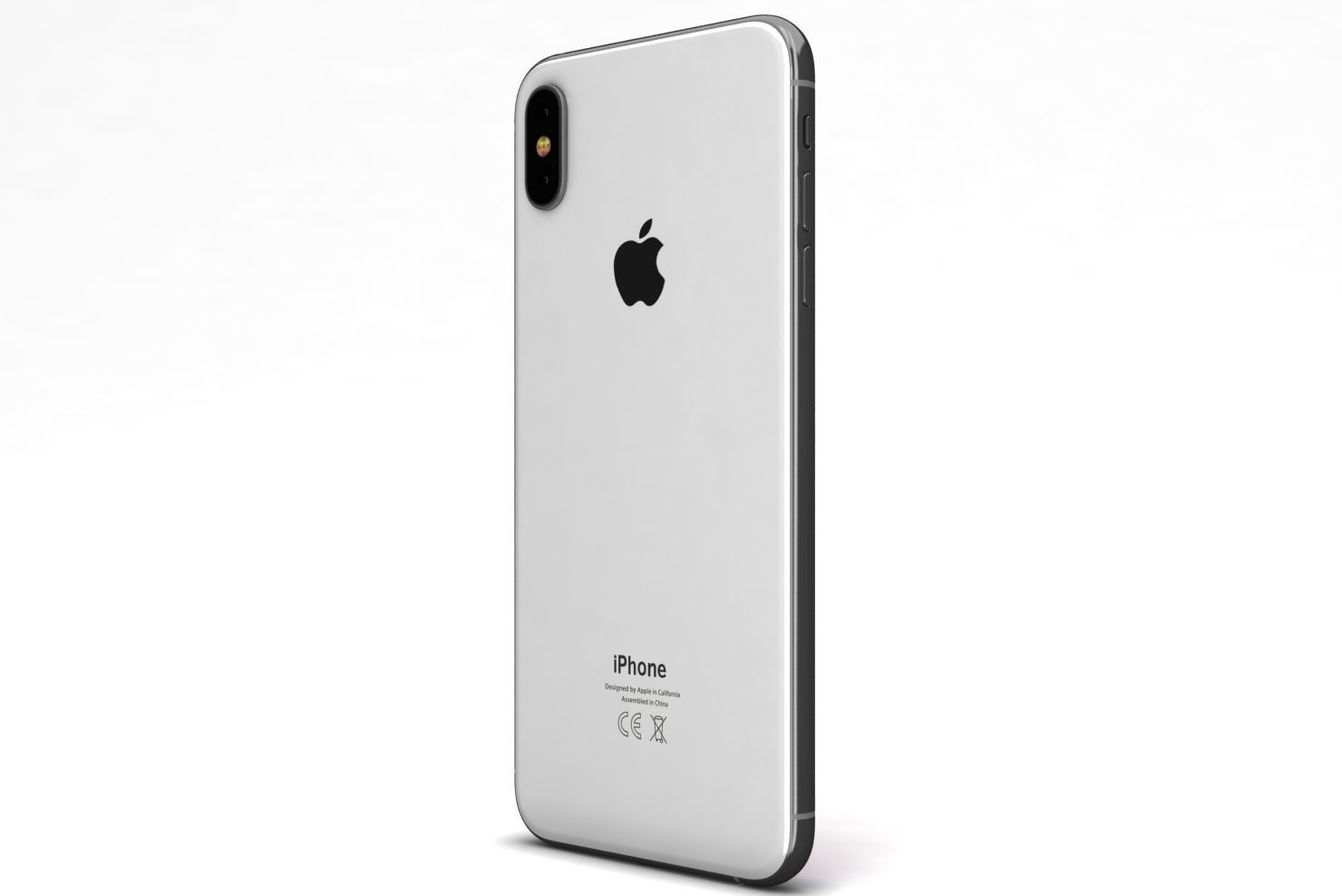 Apple iPhone XS Max Silver Low-poly 3D model_12