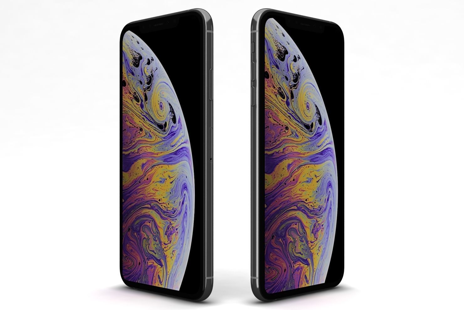 Apple iPhone XS Max Silver Low-poly 3D model_5